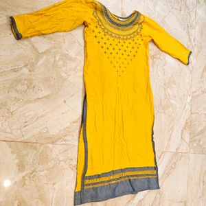 Mustard Straight Kurti