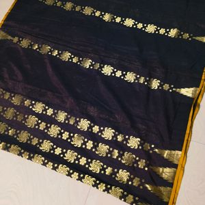 Copy brown colour Banarasi Silk full Zari Saree