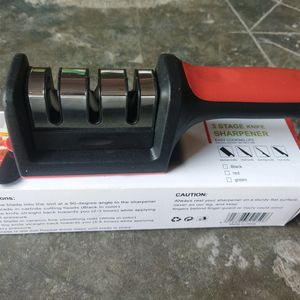 Manual Red Knife Sharpener 3 Stage Sharpening Tool