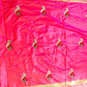 Saree Pink Sequined