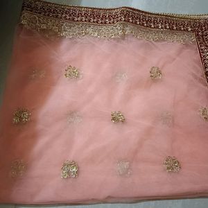 Bridal Dupptta Pink And White