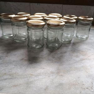 Glass Jar With Golden Lid