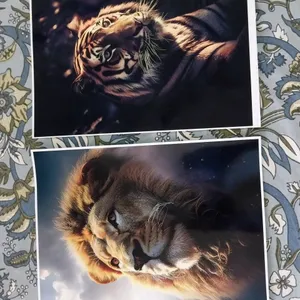 Lion And Tiger Posters Combo