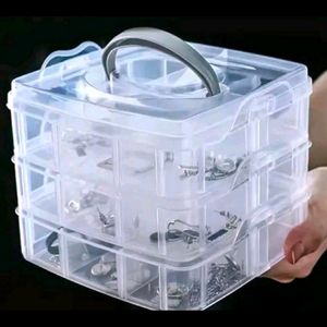 3 Layers 18 Grid Plastic Transparent Storage Box