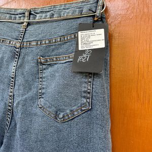 High Waisted Blue Jeans With Tag