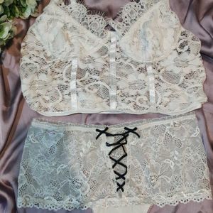 SHEIN white lingerie set