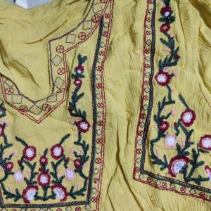 Embroidered Yellow Dress