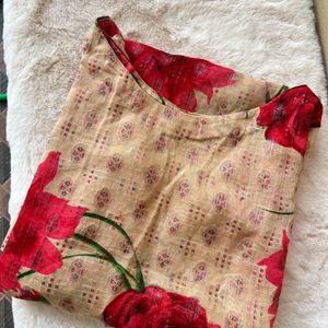 Floral Boatneck Kurti