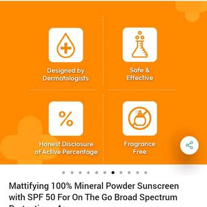 SPF50++++mattifying 100% mineral powder Sunscreen