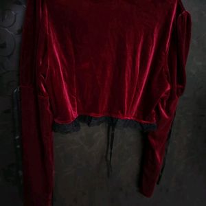 Red Velvet Cardigan