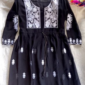 White & Black Women Stylish New Embroidery Tops