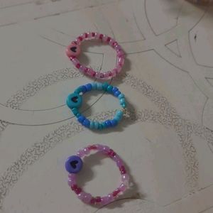 Combo Of 3 Heart Ring💜💙💗