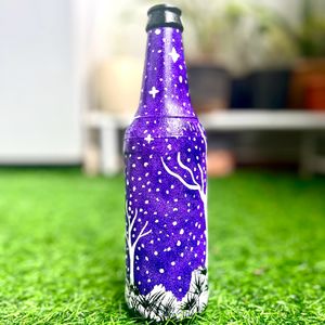 Hand painted Midnight Art On Glass Bottle