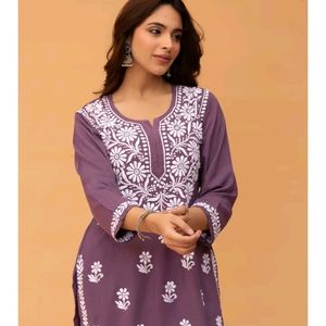 Short Chikankari Kurta