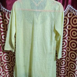 Yellow Shirt Collar Top With Camisole