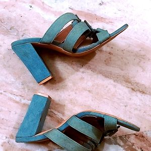 Denim Block Heels