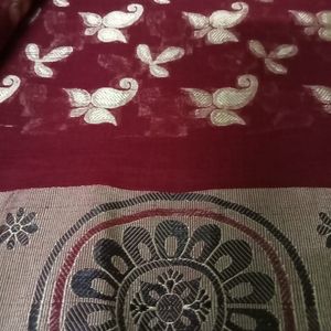 Cotton Saree Maroon