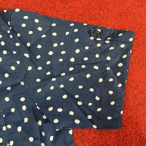 Navy Blue Dotted Shirt