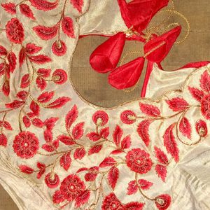 Red Embroidery Work Blouse