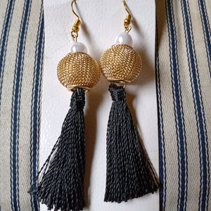 Fancy Black and Gold Earrings