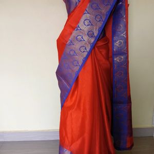 Beautiful Silk Saree with Blue Colour Zari work