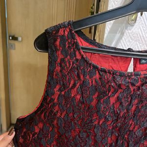 black red net dress