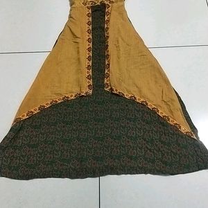 Green Yellow Anarkali Kurta