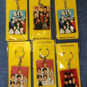 BTS Wooden Keychains And Stickers Combo💜✨