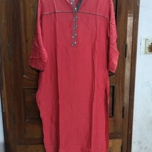 Pink And Grey Kurta Plazo Set