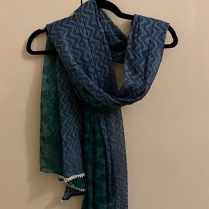 Blue & Green Chiffon Dupatta