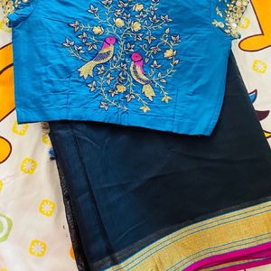 Work  Blouse With  Saree