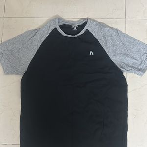 Black tee shirt with grey sleeves