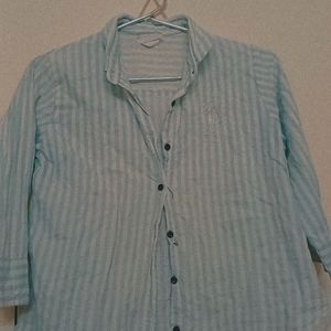 A Striped Blue Cotton Shirt