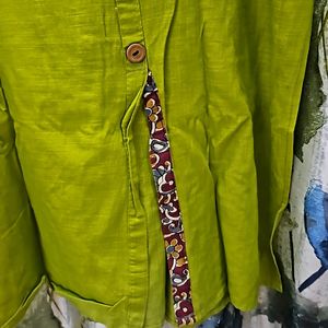 Leaf Green Cotton Kurta