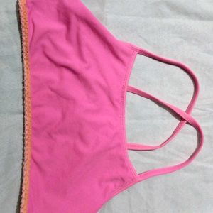 Noen 🩷 Pink Strap Sports Bra