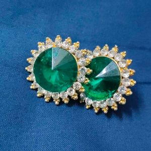 Green Stone Studs