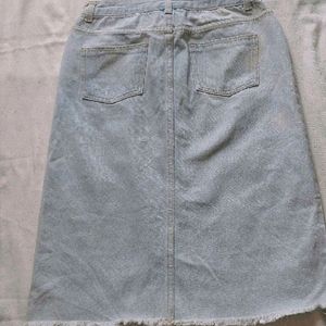 Knees Length Denim Skirt