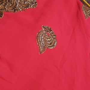 LIKE NEW SAREE WITH GOLDEN WORK