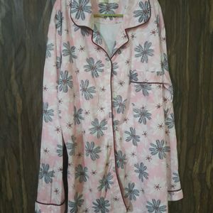 Flower Print Pink Cotton Blend Nightsuit 💗