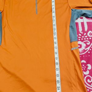 Orange Colored Active Wear T-shirt