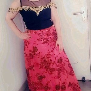 ♥️ Stylish Crop Top With Skirt And Duppata ♥️