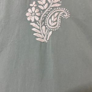 Dusty Green Chikankari Kurta