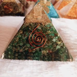 Green Jade Orgonite Pyramid For Financial Growth