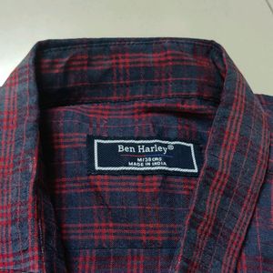 Men Checked Blue And Red Full Sleeve Shirts