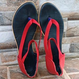 Black And Red Flats Women