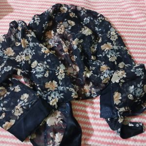 Tie Up Floral Print Shirt