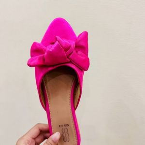 Fuschia Color Bow Flats 🎀