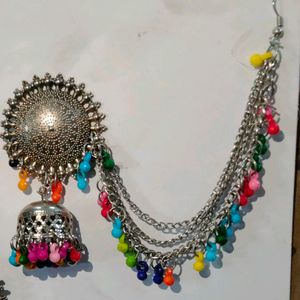 Oxidised Mang Tikka With Earing