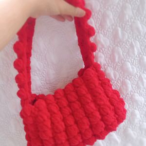 Handmade Crochet Red Bag