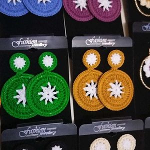 Crochet Earrings/ Dangling Studs.